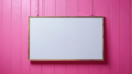 white board prepared for text on pink wall