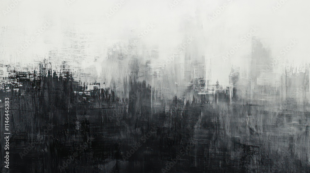 Poster abstract monochrome artwork with blurred textures and shapes, evoking emotion and depth.