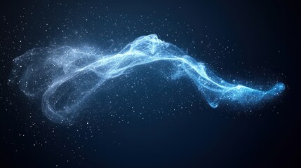 Abstract blue glowing energy wave.