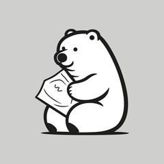 Elegant Silhouette Of A Bear Vector Illustration