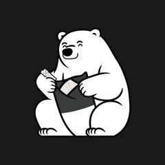 Elegant Silhouette Of A Bear Vector Illustration