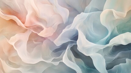Obraz premium Abstract soft waves of pastel colors create a serene and calming visual effect.