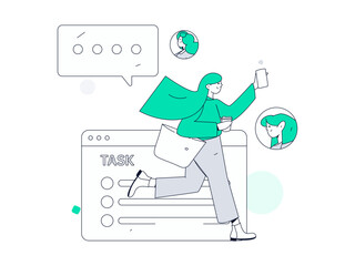 Personnel doing job interview flat vector concept operation hand drawn illustration
