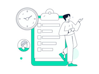 Personnel doing job interview flat vector concept operation hand drawn illustration
