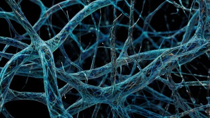 An artistic representation of quantum processes in microtubules inside neurons. The scene depicts microtubules interacting with quantum superposition states, processing multiple possible outcomes of a