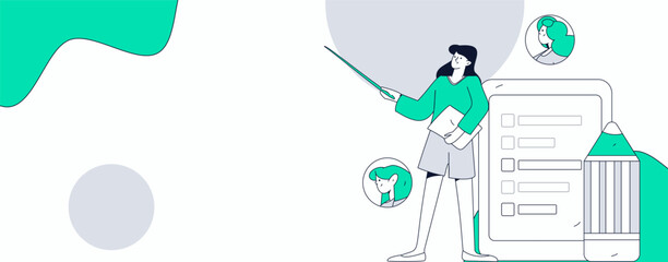 Personnel doing job interview flat vector concept operation hand drawn illustration
