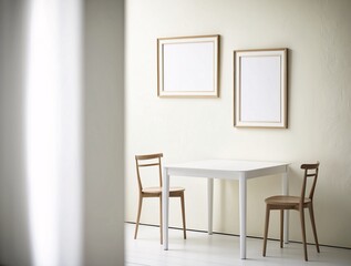 Frame mockup, Living room wall poster mockup. Interior mockup with house background. Modern interior design