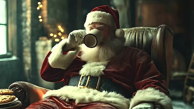 anta Claus drinking hot chocolate, christmas, winter, hot chocolate, drinks