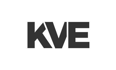 KVE logo design template with strong and modern bold text. Initial based vector logotype featuring simple and minimal typography. Trendy company identity.