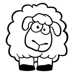 Small Sheep Looks Stupid Cute Curious Cartoon Cool Design Lover Art Vector Illustration Card T-Shirt Poster Sticker Graphic Print Decorative Drawing Isolated Logo Decoration Symbol Creative Cool Style