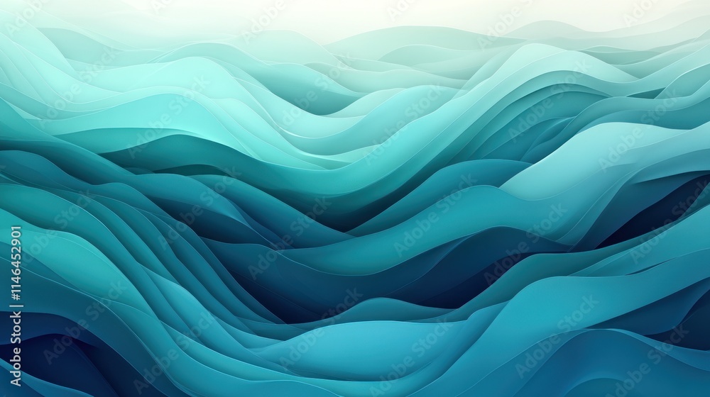 Leinwandbilder abstract waves in varying shades of blue, creating a serene and fluid visual effect.