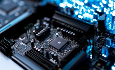 Fototapeta premium motherboard close-up