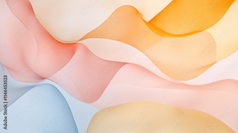 Fototapete abstract waves of soft colors creating a serene and calming visual effect.