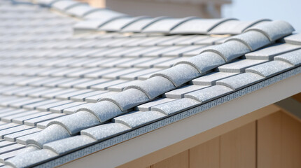 Fototapeta premium Light Gray Composite Shingle Roof Detail