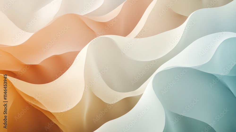 Aufkleber Abstract waves of soft colors creating a soothing visual texture.