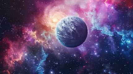 Earth from galaxy beautiful background 