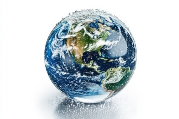 Fototapeta premium Water Droplets on Glass Representing Environmental Vulnerability