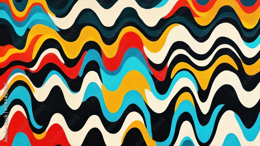Aufkleber Abstract wavy pattern with vibrant colors creating a dynamic visual effect.