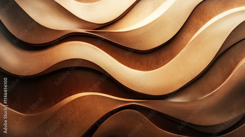 Poster Abstract wavy patterns in warm tones create a textured, modern design aesthetic.