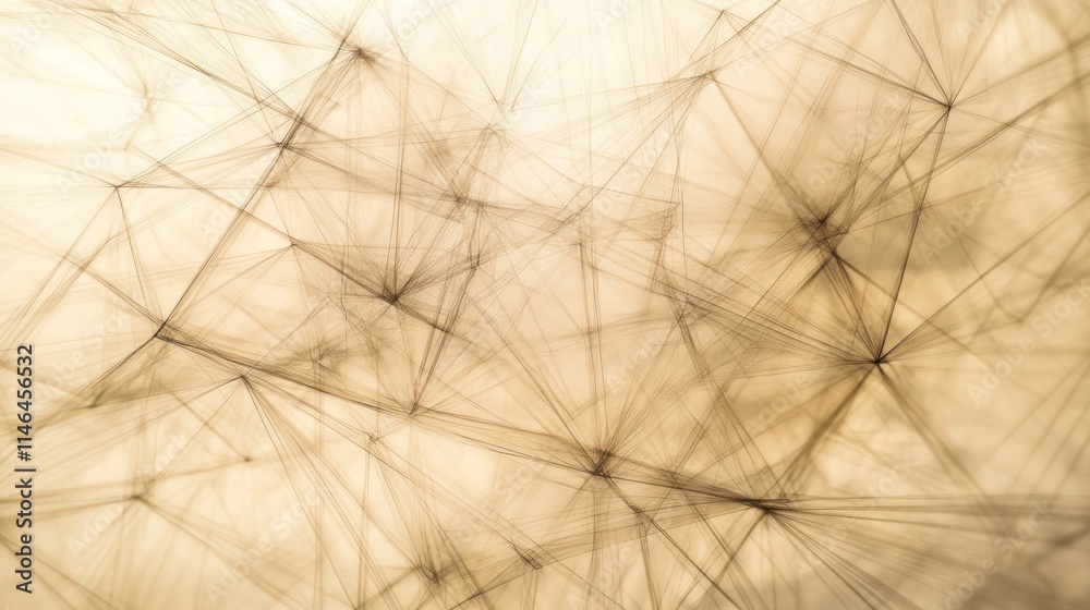 Poster abstract web of interconnected lines creating a soft, ethereal background.