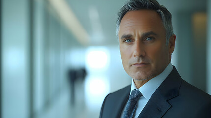Fototapeta premium Portrait of Confident Businessman, Realistic Image