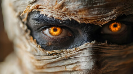 Glowing Eyes Realistic Mummy Illustration