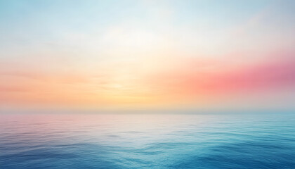 Obraz premium Serene Ocean Sunset Soft Pastel Sky Colors