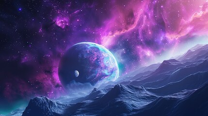 Earth from galaxy beautiful background 