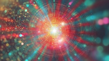 Obraz premium Abstract Cosmic Energy Burst Radiating Light and Color