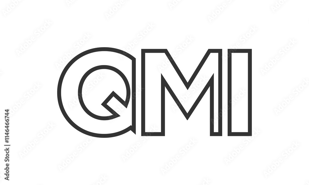 Fototapete qmi logo design template with strong and modern bold text. initial based vector logotype featuring s