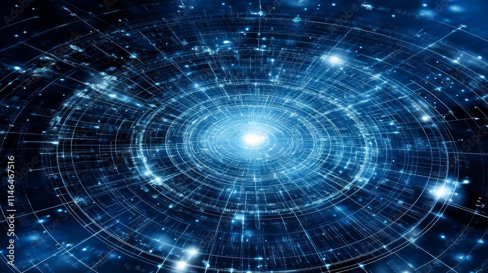 Poster abstract digital network data stream visualization