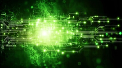 Fototapeta premium Abstract Green Technology Circuit Board Background