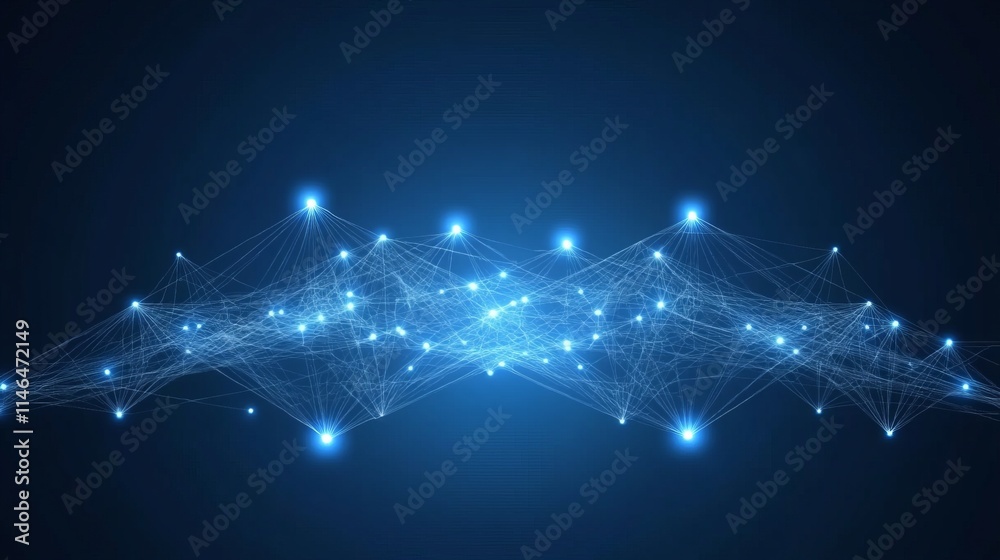 Poster abstract network connection digital nodes and lines