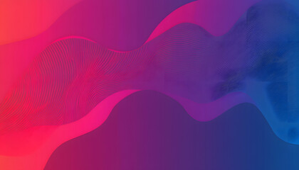 Obraz premium Abstract Pink Blue Gradient Wave Lines Design