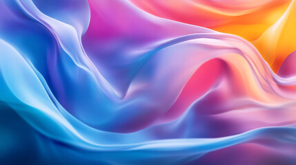 Obraz premium Colorful waves of fabric create a soft, dynamic background for design. 