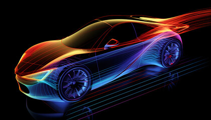 Naklejka premium Car aerodynamics design