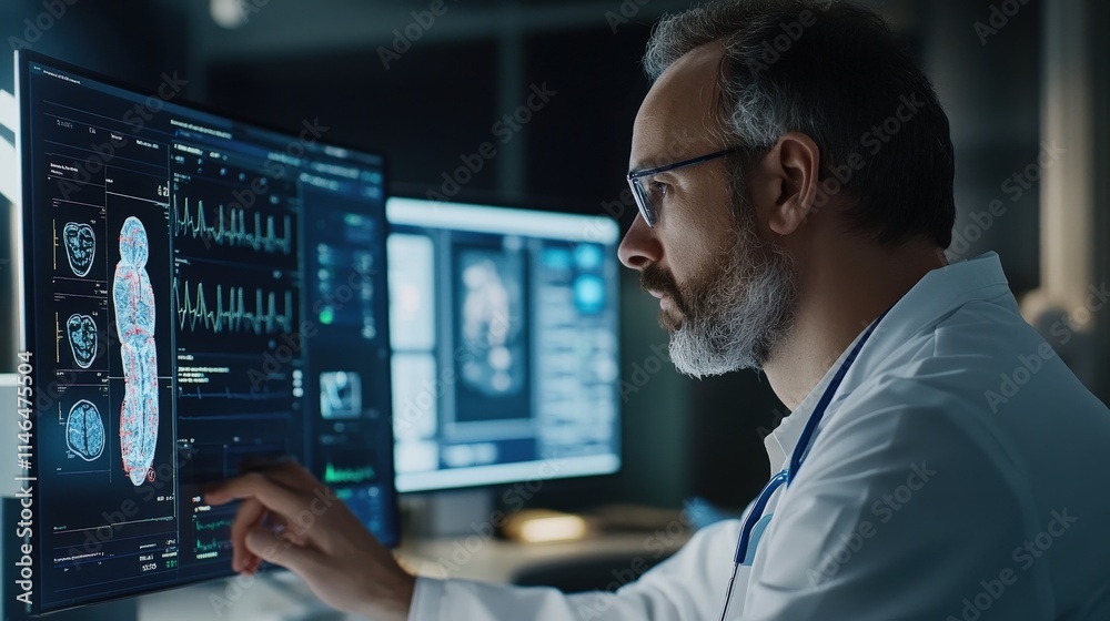 Aufkleber a secure digital archive displaying a patient detailed health history