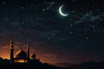 mosque in night