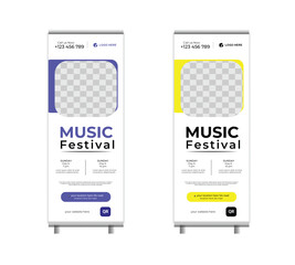 Two Color Modern Roll-up Banner Design, unique, vector, editable file