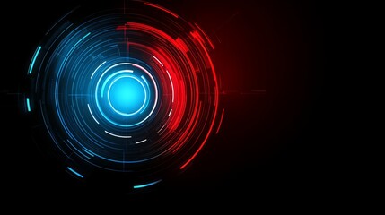 Abstract Tech Background Red and Blue Circular Design