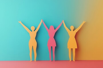 Fototapeta premium Empowering Women Illustration with Vibrant Colors