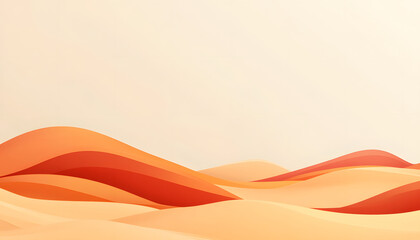 Abstract Orange and Beige Sand Dune Landscape