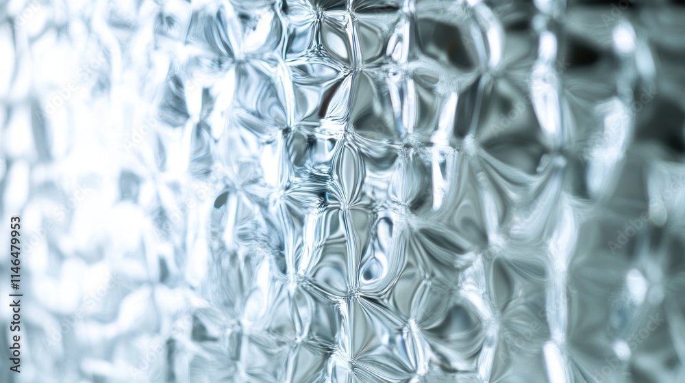Poster Close-up of textured glass with a bubble pattern, creating a visually intriguing effect.