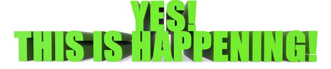 Yes! This Is Happening!, 3d text