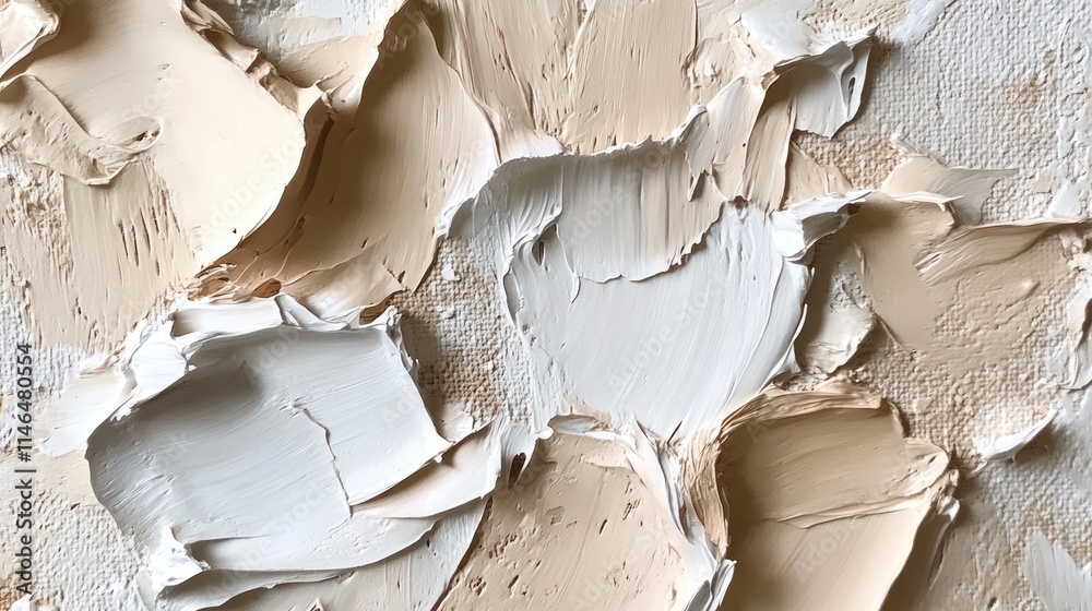 Poster close-up of textured paint in various shades, showcasing an abstract artistic style.
