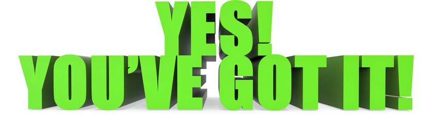 Yes! Youve Got It!, 3d text