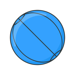 Simple gym or fitness ball vector illustration,gym or fitness balll vector in flat-line art style perfect for sport project needed