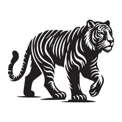 Fototapeta premium Black tiger silhouettes vector illustration