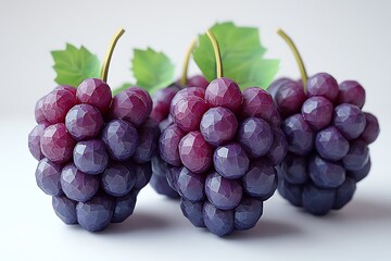 Close-up of stylized polygonal grapes