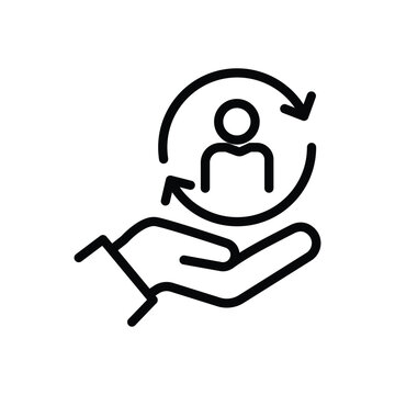 recommend clip art: Customer retention icon. filled stroke and line icon